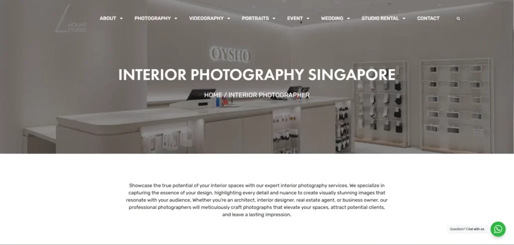 Mount Interior Photography Studio​